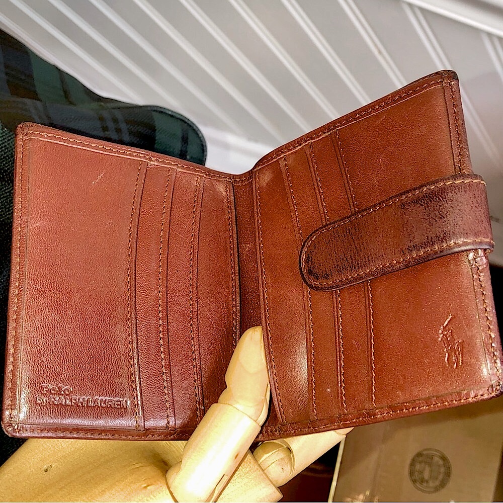 RALPH LAUREN Black Watch Coated Canvas Leather Bifold Wallet - Picture 13 of 17